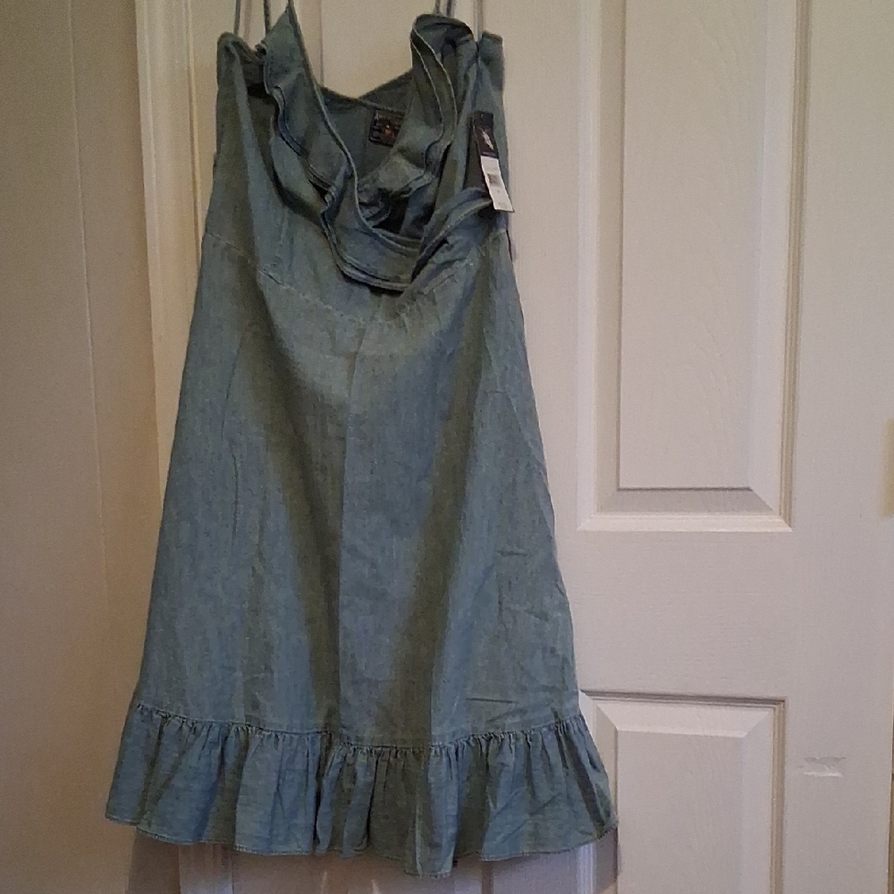 American Egale Ruffled Blue Womens Dress